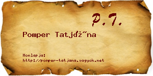 Pomper Tatjána névjegykártya